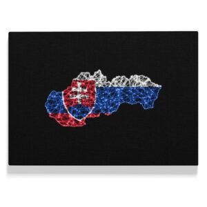 Rozsvietená mapa Slovenska na plátne